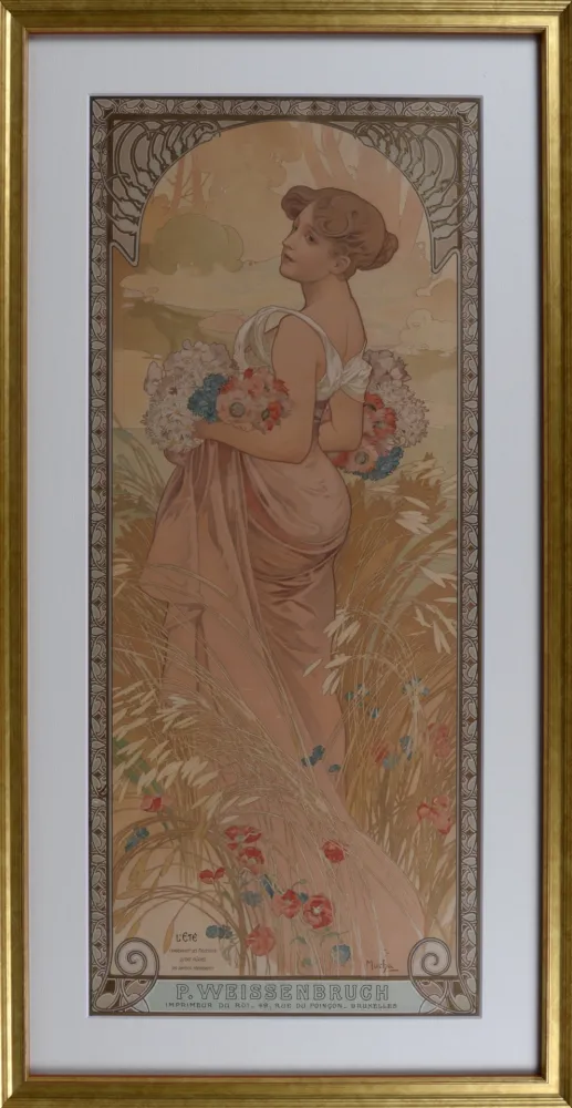 石版画 Mucha - The Seasons : Summer, circa 1903