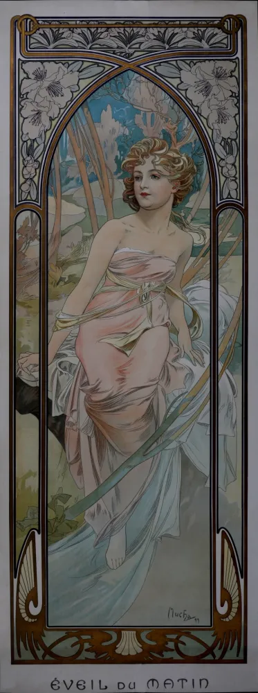 石版画 Mucha - Times of the Day : Eveil du Matin, 1899