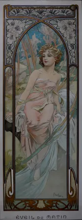 石版画 Mucha - Times of the Day : Eveil du Matin, 1899