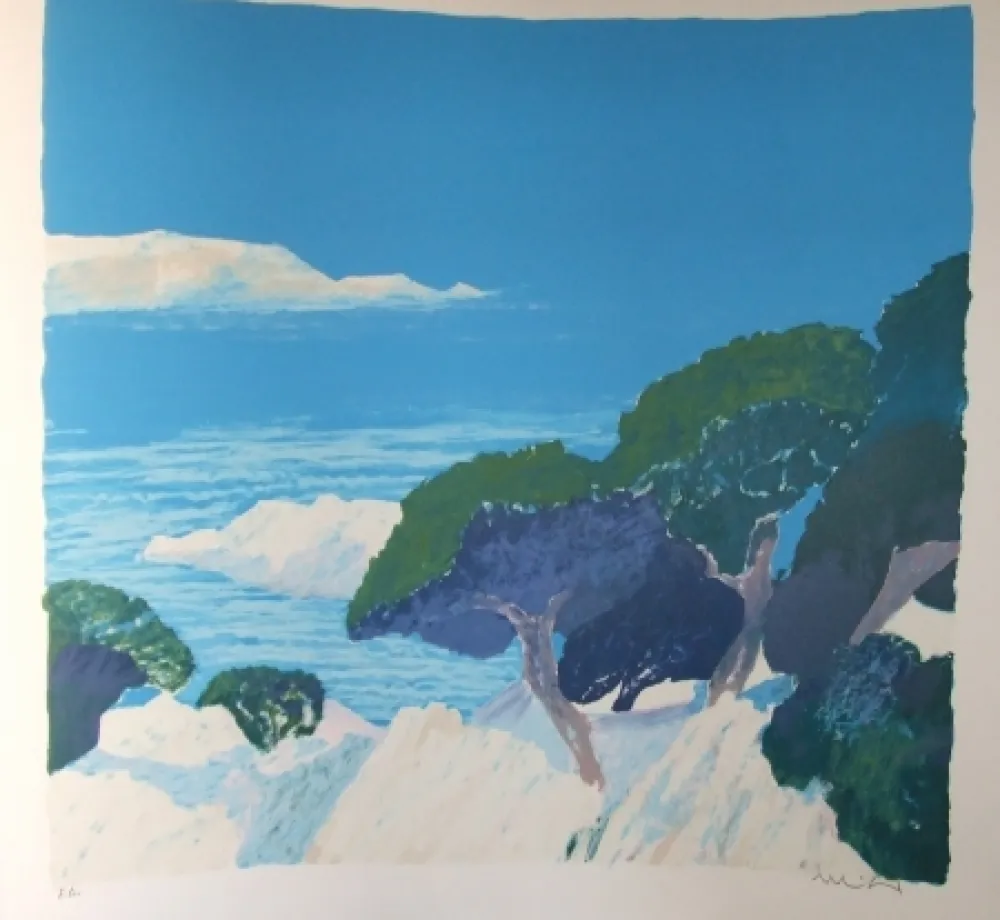 石版画 Muhl - Les iles de Lerens.