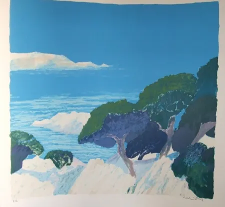 石版画 Muhl - Les iles de Lerens.