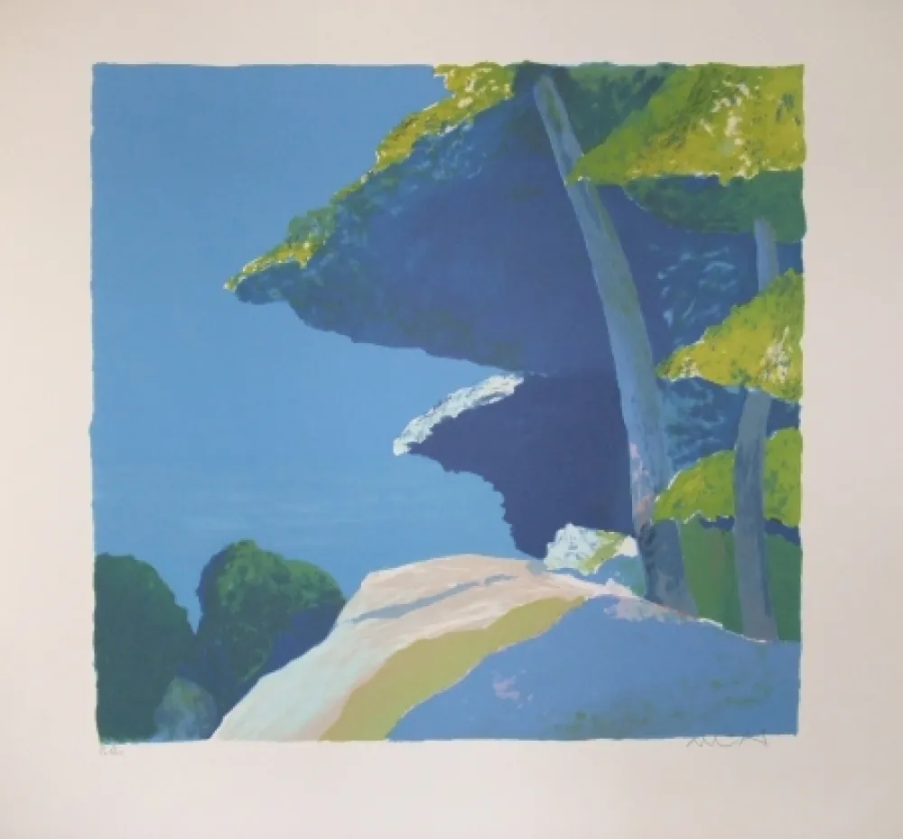 石版画 Muhl - Les  pins.