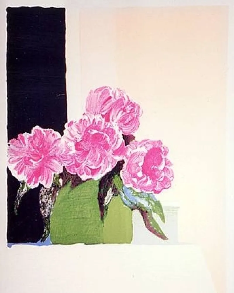 石版画 Muhl - Pivoines