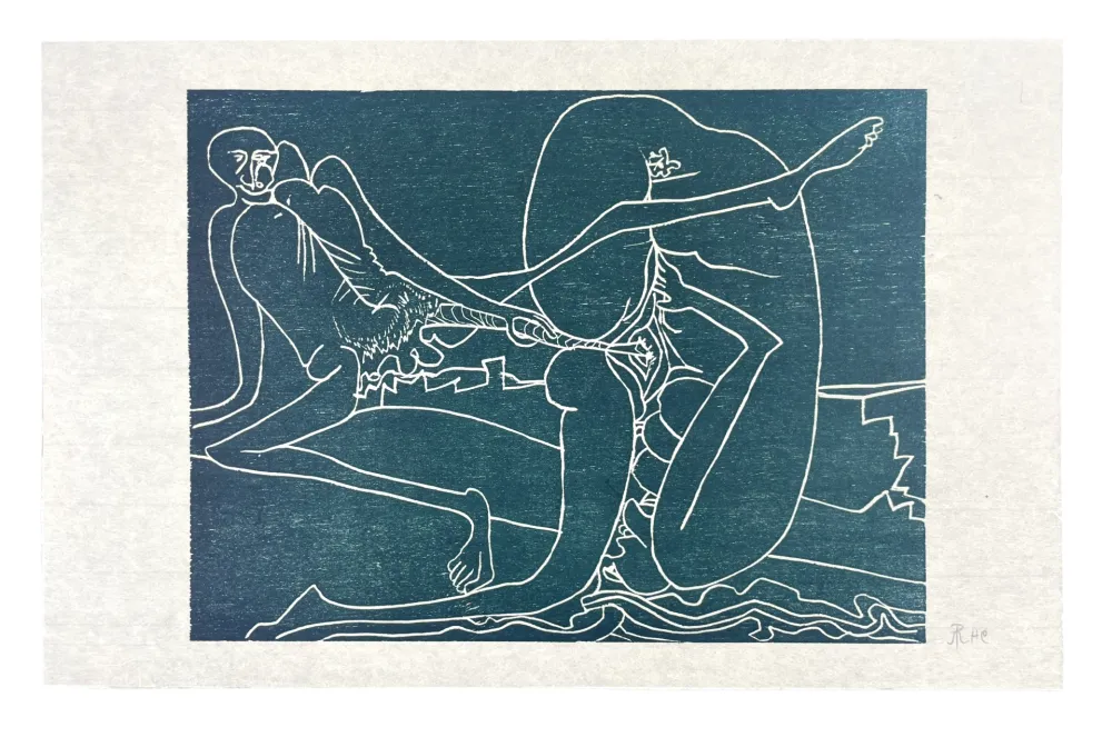 木刻 Müller - 13 FOIS ELLE ET MOI - LA PLAGE