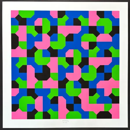 丝网印刷 Munari - Bruno Munari (1907–1998) – Peano Curves – Screen print on Fabriano paper – 1991