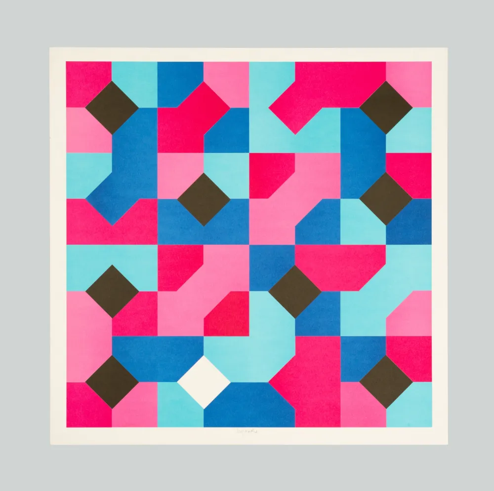 石版画 Munari - Curve di Peano