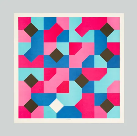 石版画 Munari - Curve di Peano