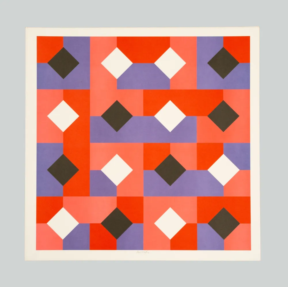 石版画 Munari - Curve di Peano