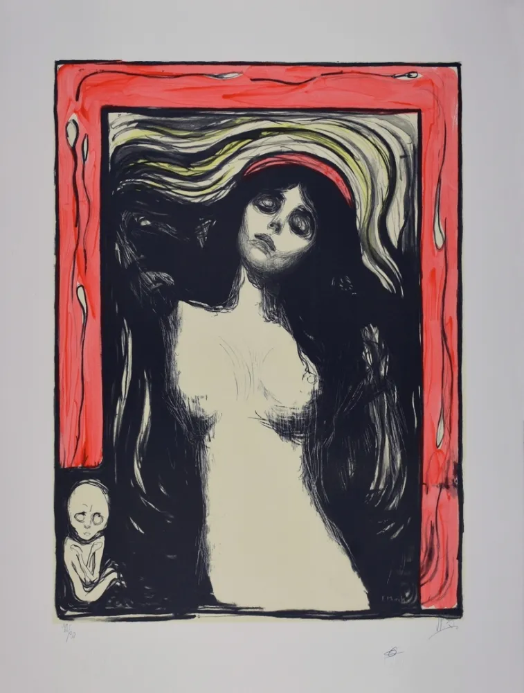 石版画 Munch - La Madone / Madonna - 1895