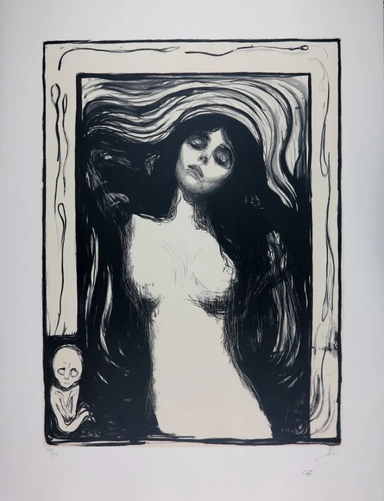 石版画 Munch - LA MADONE / MADONNA - 1895