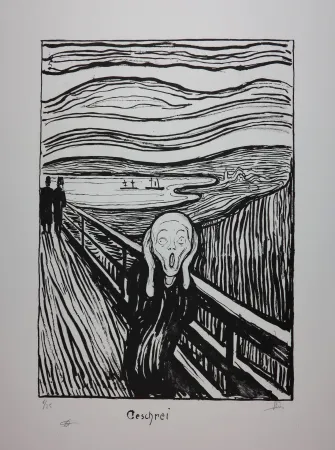 石版画 Munch - LE CRI / THE SCREAM / GESCHREI - 1895