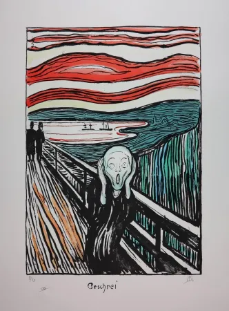 石版画 Munch - LE CRI / THE SCREAM / GESCHREI - 1895
