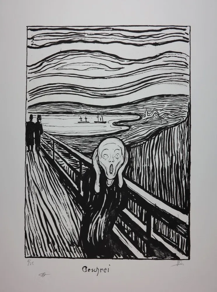 石版画 Munch - LE CRI / THE SCREAM / GESCHREI - 1895