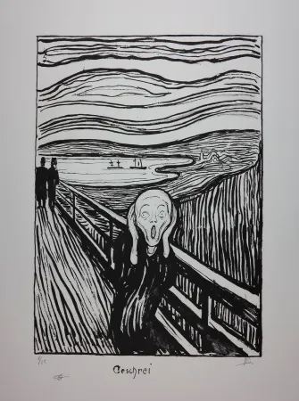 石版画 Munch - LE CRI / THE SCREAM / GESCHREI - 1895