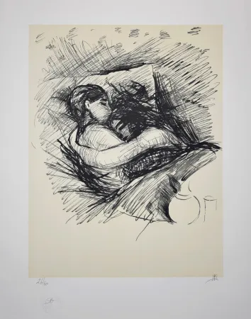 石版画 Munch - Les Amoureux / Lovers - 1890