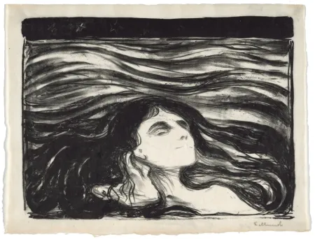 石版画 Munch - On the waves of love