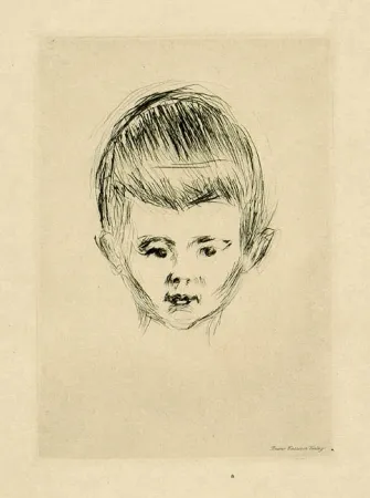 干刻版画 Munch - Portait of Andreas Schwarz