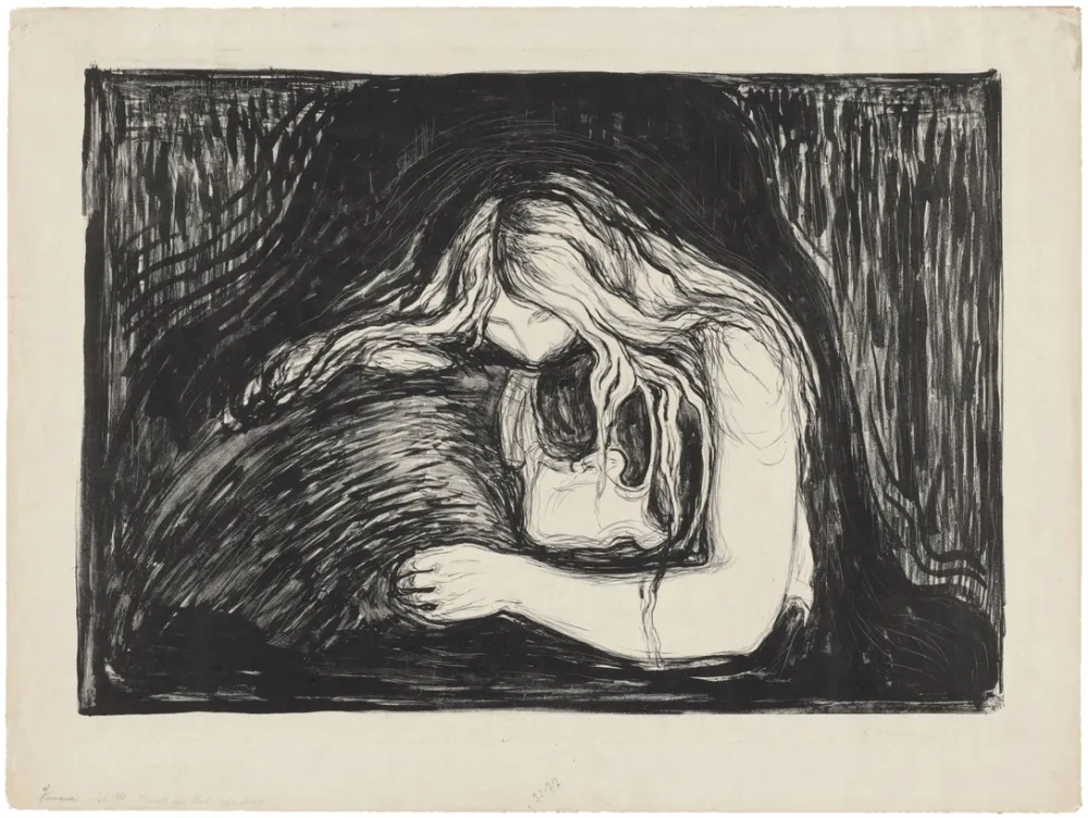石版画 Munch - Vampire II