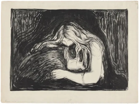 石版画 Munch - Vampire II