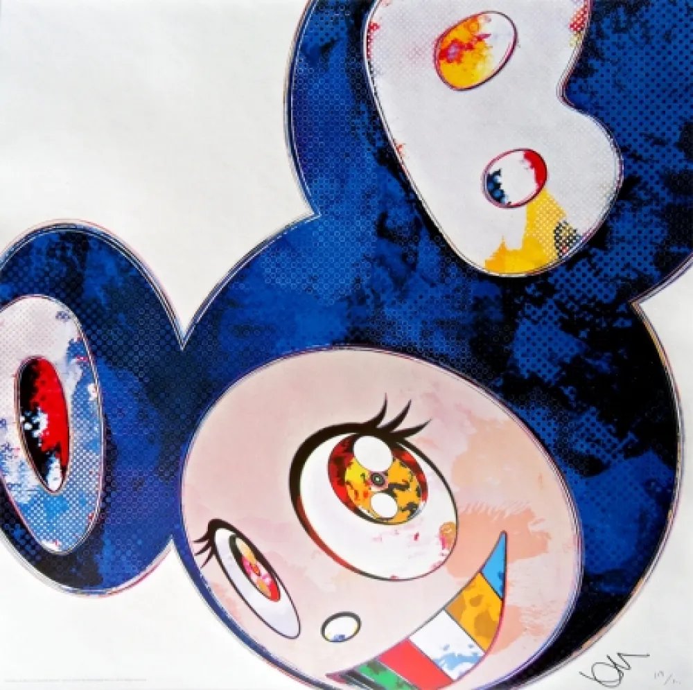 石版画 Murakami - And Then x6 Blue