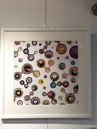 石版画 Murakami - Jellyfish Eyes white