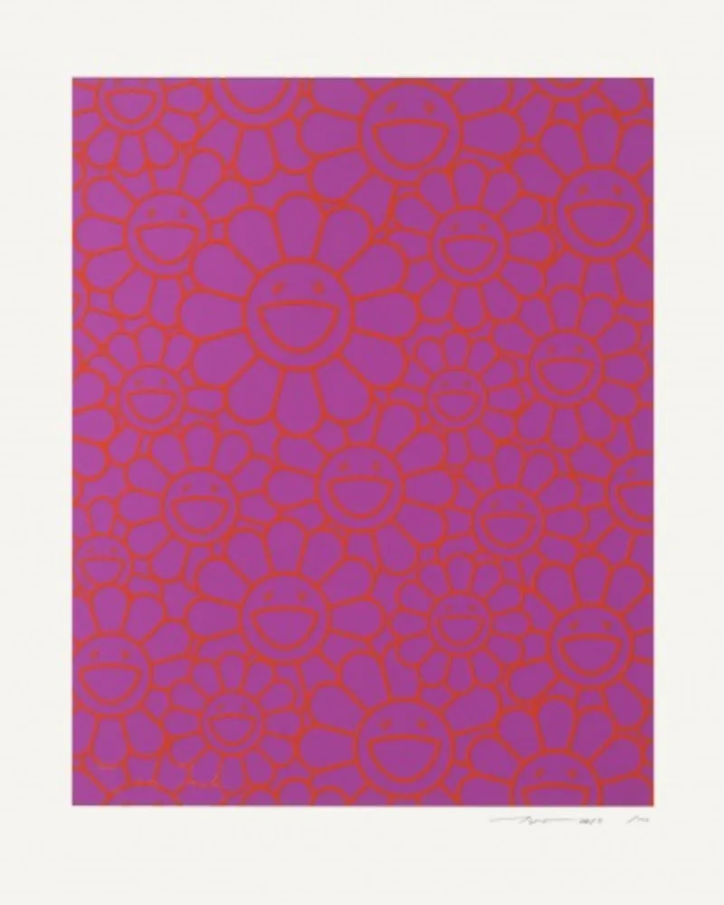 复数作品 Murakami - October Story Silkscreen (Orange Lavender Flowers)