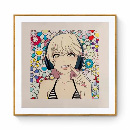 丝网印刷 Murakami - Smile_01 w M.F