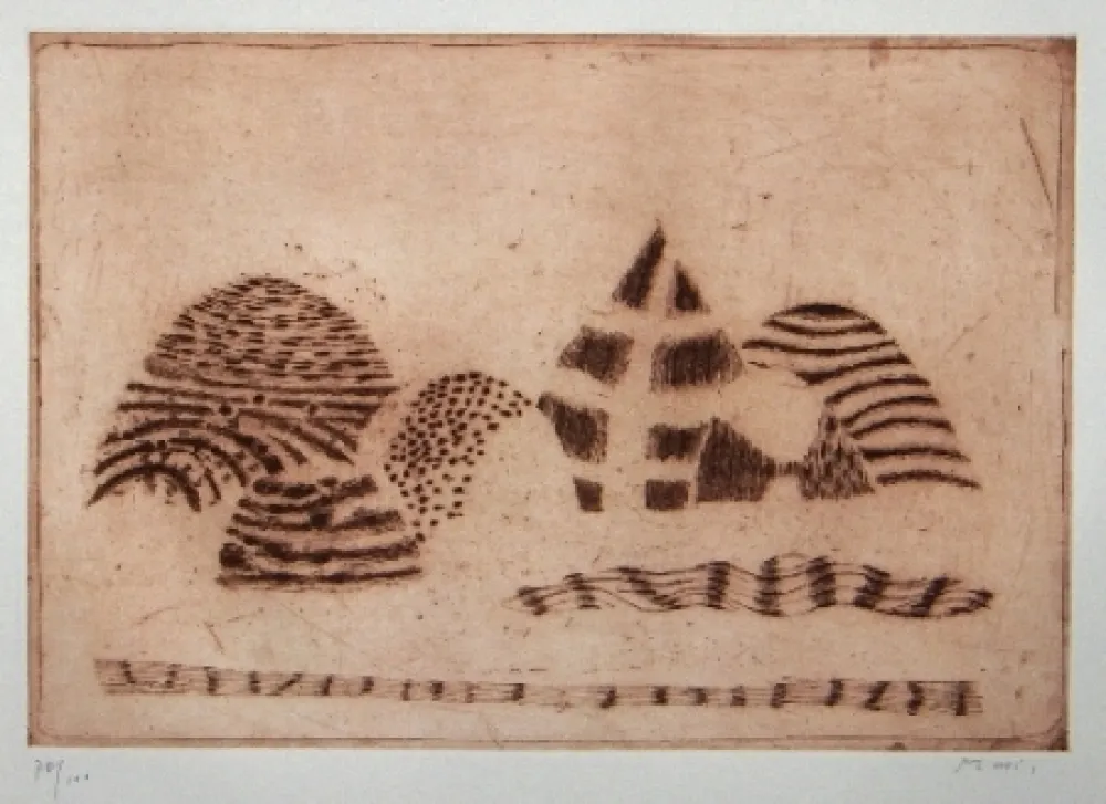 石版画 Music - Paesaggio Senese