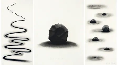 蚀刻版画 Nash - Wooden boulder, triptych