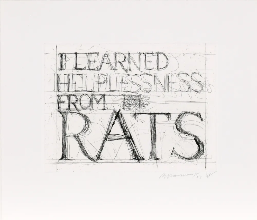 蚀刻版画 Nauman - I Learned Helplessness from Rats