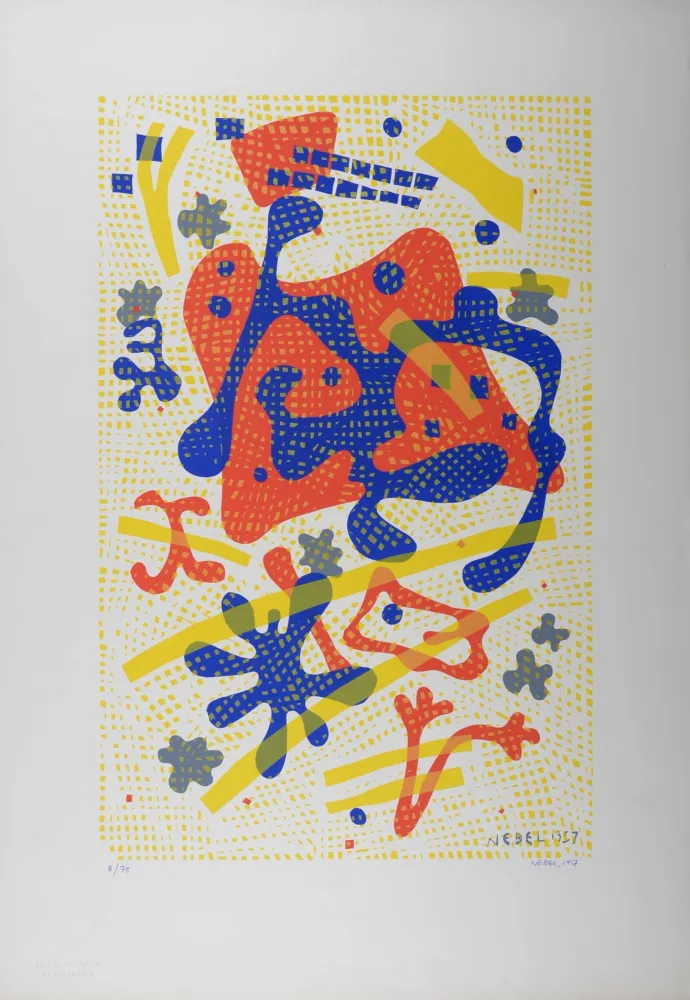 丝网印刷 Nebel - Composition, 1957 - Hand-signed