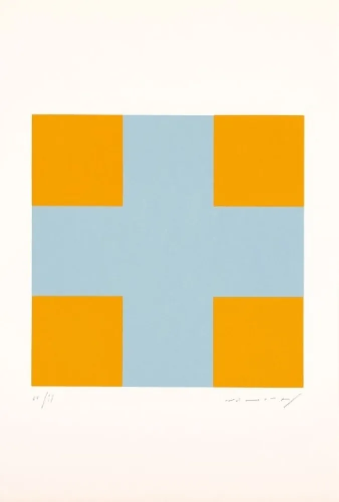 丝网印刷 Nemours - Une croix pour quatre carrés