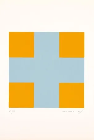 丝网印刷 Nemours - Une croix pour quatre carrés