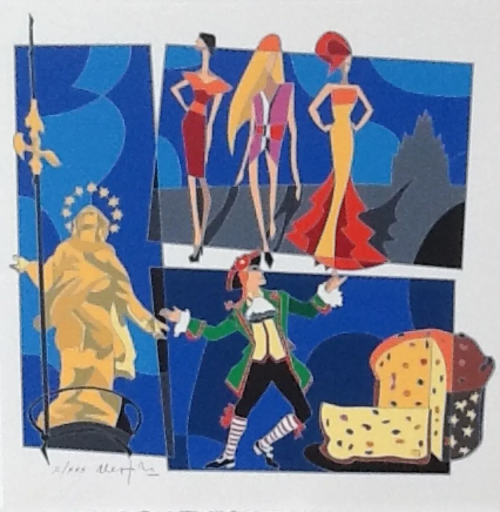 丝网印刷 Nespolo - Serigrafia tratta dalla cartella Milan l'è un gran Milan