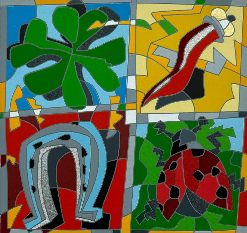 丝网印刷 Nespolo - The four luckies