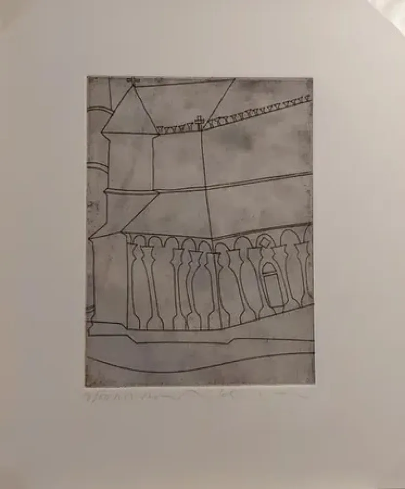 版画 Nicholson - FRAGMENT OF TUSCAN CATHEDRAL  (1966)