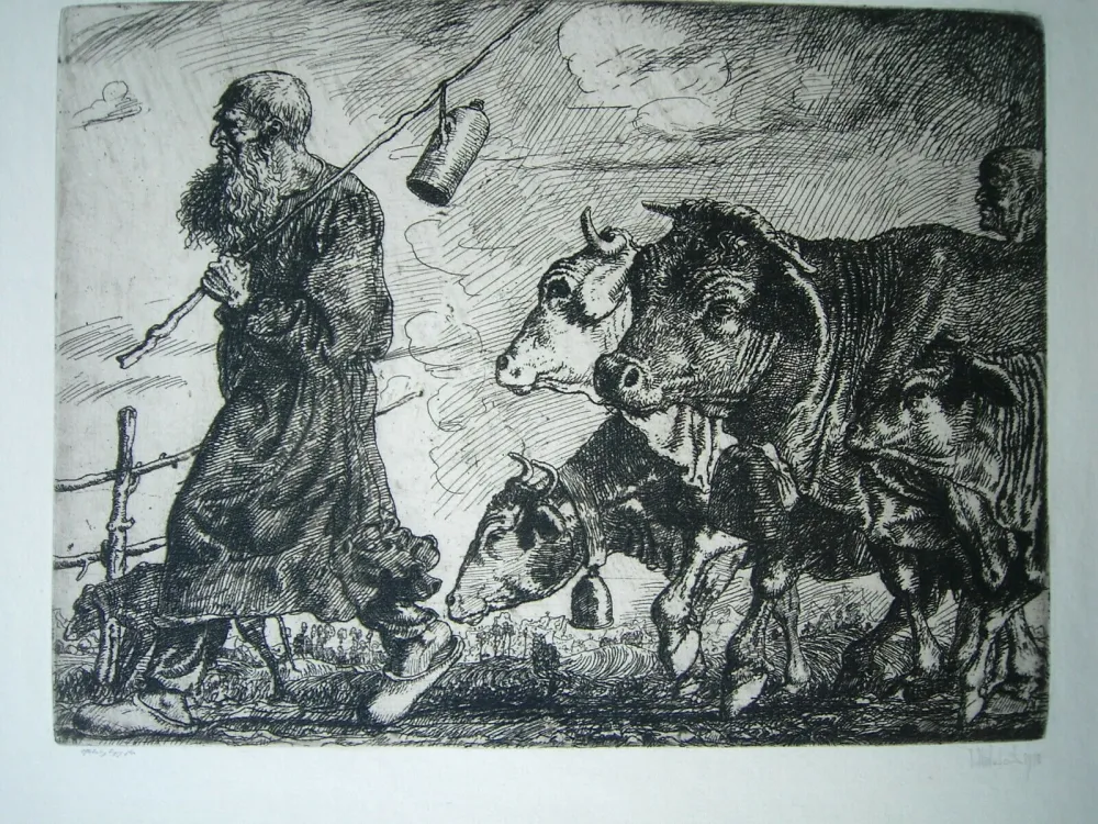 版画 Nicklas - Alter Hirte