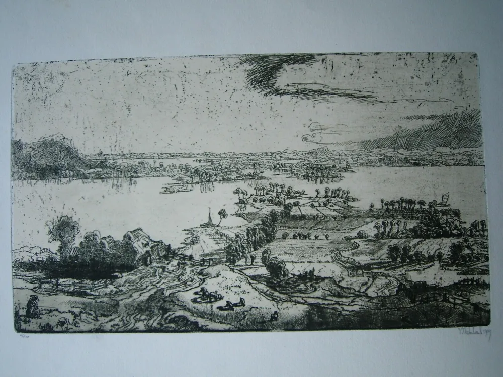 版画 Nicklas - Phantastische Landschaft