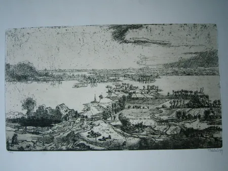 版画 Nicklas - Phantastische Landschaft