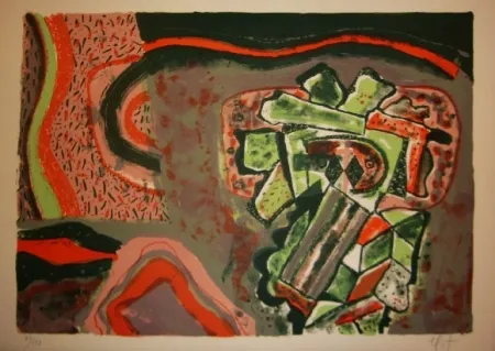 石版画 Nieto - Tête verte 