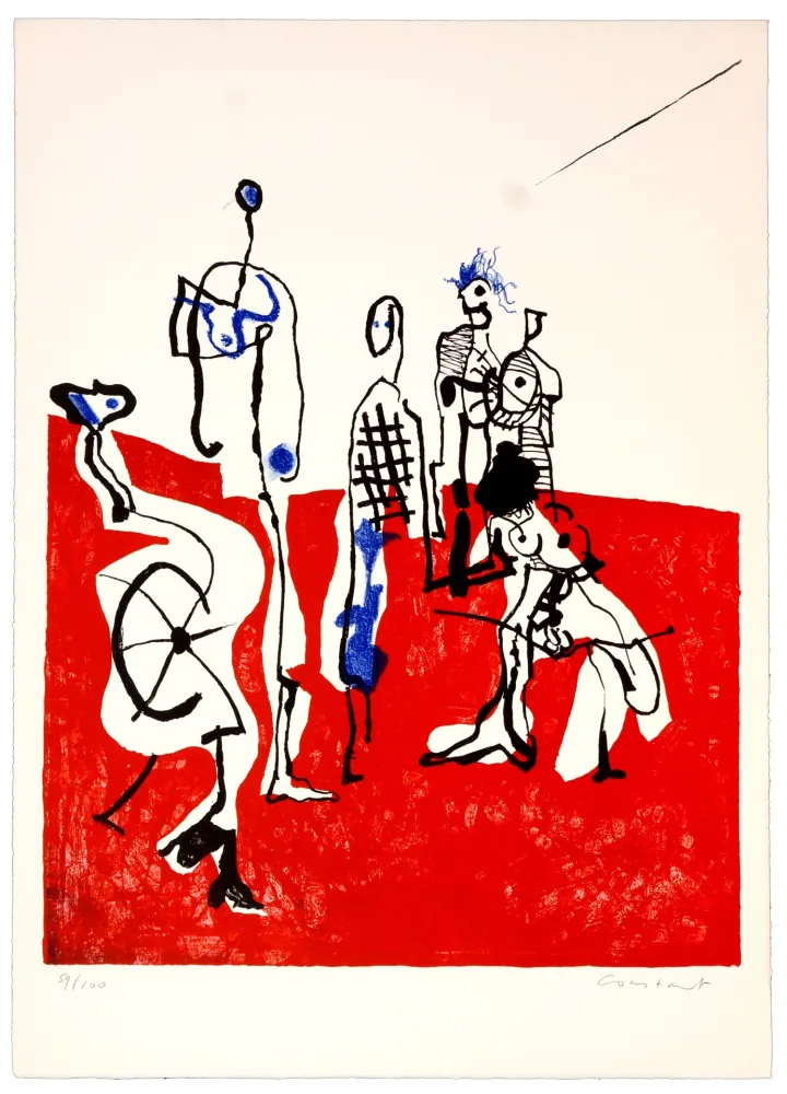 石版画 Nieuwenhuys - Pour Jorn