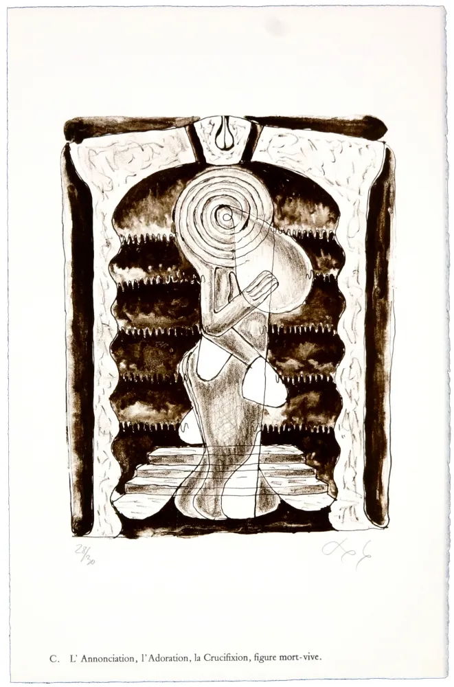 石版画 Nørgaard - C. L'Annonciation, l'Adoration, la Crucifixion, figure mort-vive