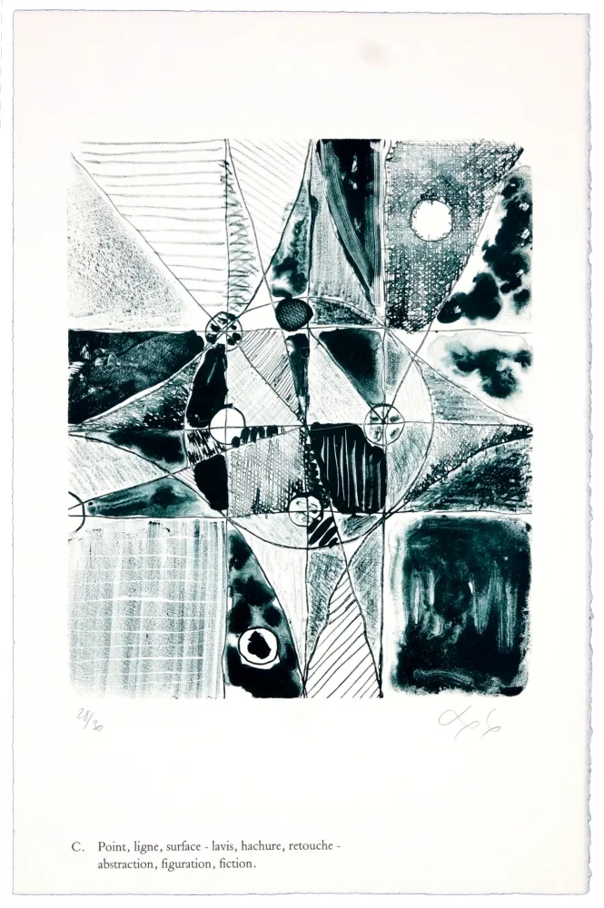 石版画 Nørgaard - C. Point, ligne, surface - lavis, hachure, retouche - abstraction, figuration, fiction/