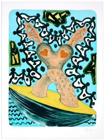 石版画 Nørgaard - Deux coeurs réunis