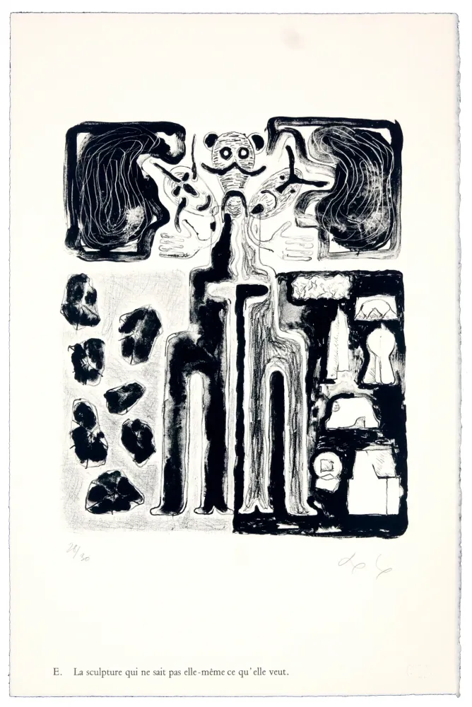 石版画 Nørgaard - E. La sculpture qui ne sait pas elle-même ce qu'elle veut