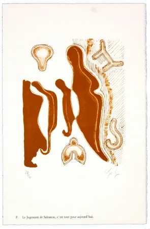 石版画 Nørgaard - F. Le jugement de Salomon, c'est tout pour aujourd'hui.