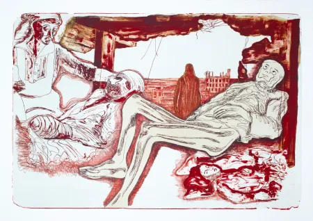 石版画 Nørgaard - La guerre III