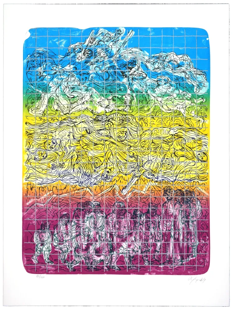 石版画 Nørgaard - Sans espoir nous devenons tous des morts ambulants