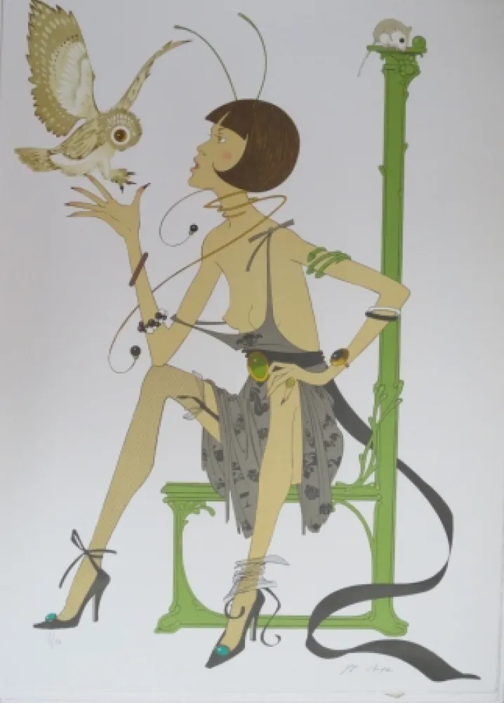 石版画 Noyer - La chouette