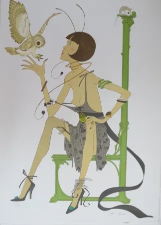 石版画 Noyer - La chouette